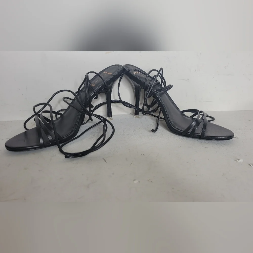 BLACK SUEDE STUDIO Leandra Lace Up Leather Sandals SZ 41